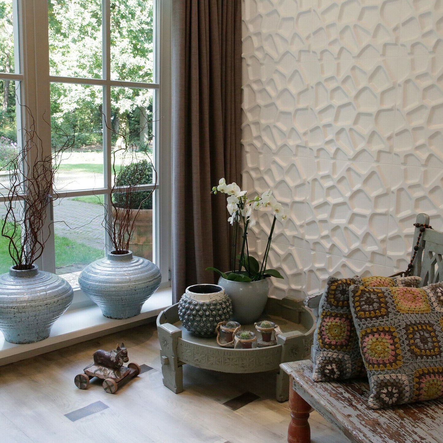W3DP0001 - GA-WA01 Gaps Eco Friendly 3D Wall Panels Decorative Tiles - 50x50 cm - 12 Boards (for 3 sqm2)