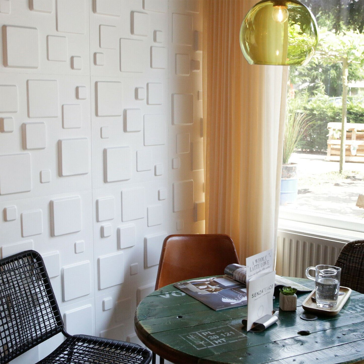 W3DP0008 - GA-WA09 Squares Eco Friendly 3D Wall Panels Decorative Tiles - 50x50 cm - 12 Boards (for 3 sqm2)
