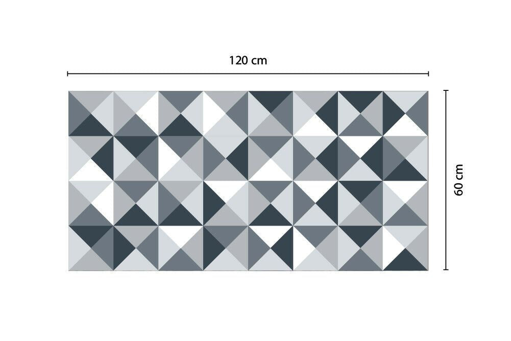 WFM6132 - Abstract Geometric Pattern Ash Color Palette Rug Mat 120cm x 60 cm