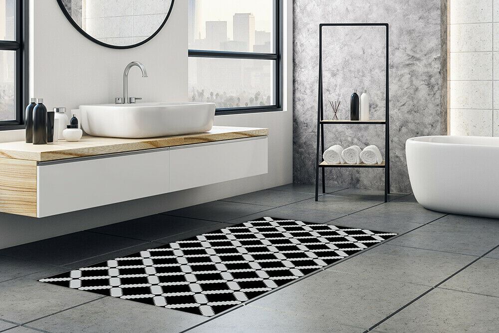 WFM6124 - Modern Geometric Stencil Pattern Rug Mat 120cm x 60 cm
