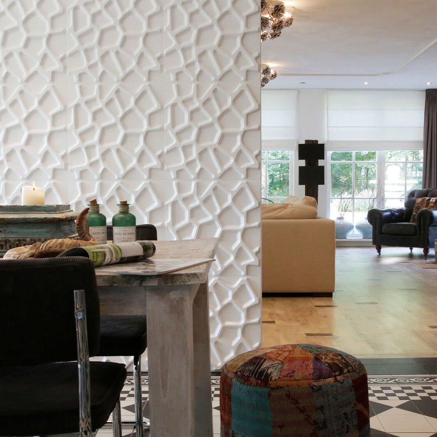 W3DP0001 - GA-WA01 Gaps Eco Friendly 3D Wall Panels Decorative Tiles - 50x50 cm - 12 Boards (for 3 sqm2)