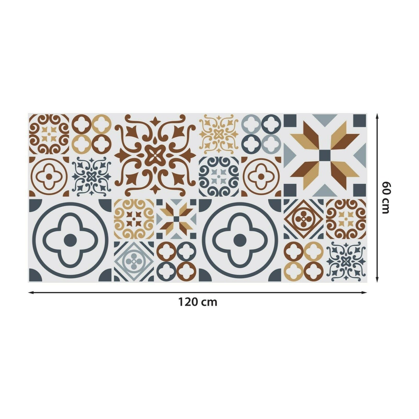 WFS6013 - Azulejo Tiles Melange Floor Sticker 120cm x 60 cm