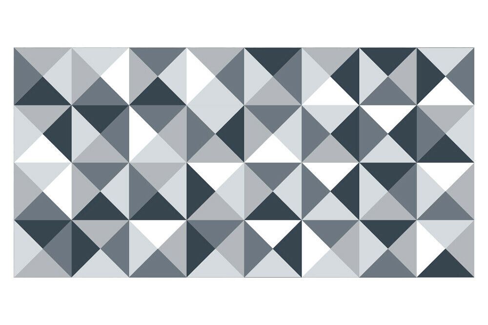 WFM6132 - Abstract Geometric Pattern Ash Color Palette Rug Mat 120cm x 60 cm