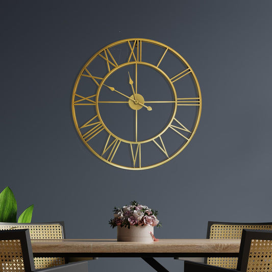 WC2131 - Walplus Gold Metal Large Iron Wall Clock - 76 cm / 30 in