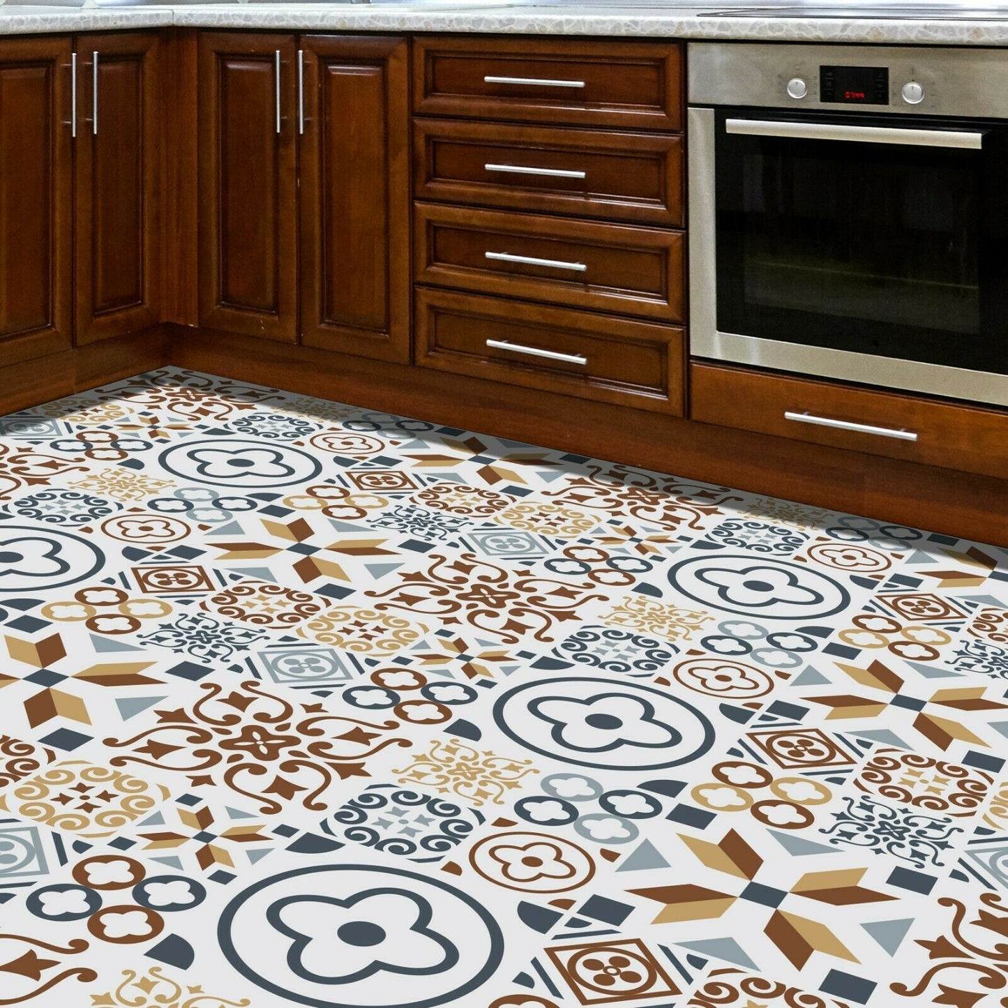 WFS6013 - Azulejo Tiles Melange Floor Sticker 120cm x 60 cm