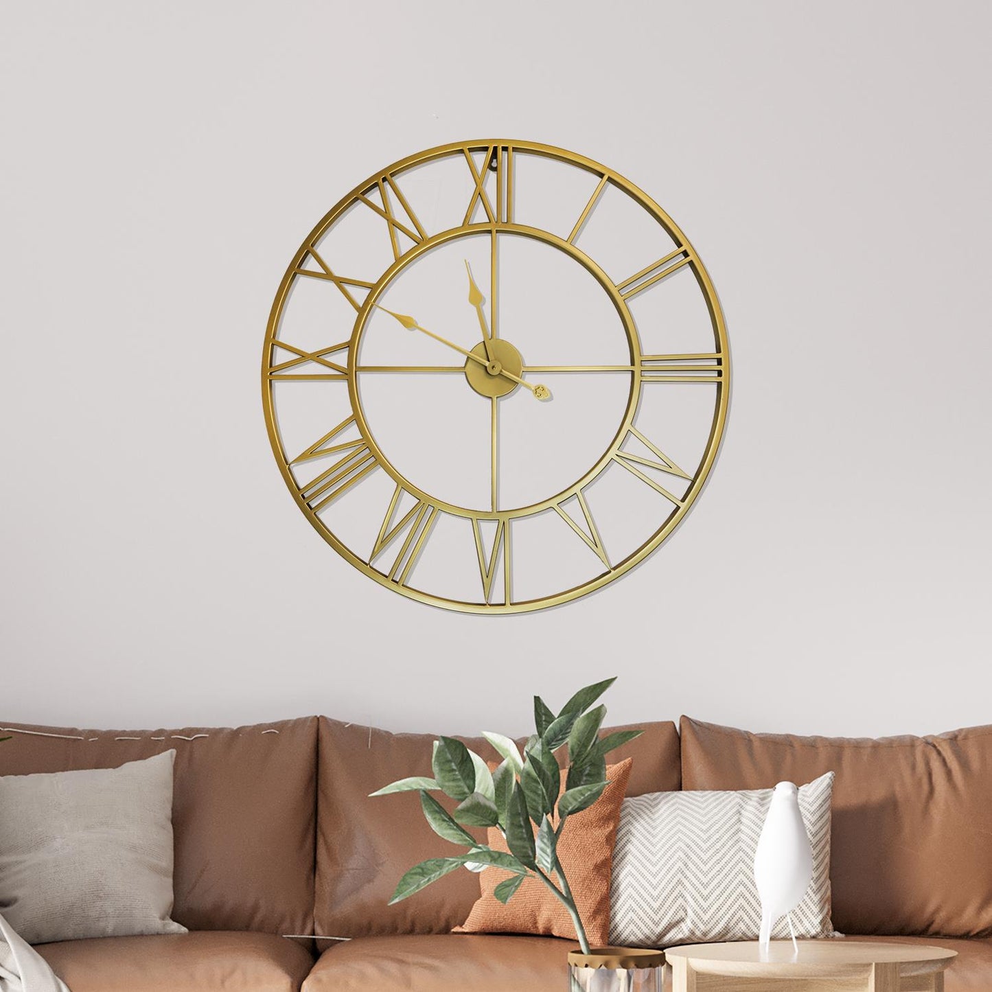 WC2131 - Walplus Gold Metal Large Iron Wall Clock - 76 cm / 30 in