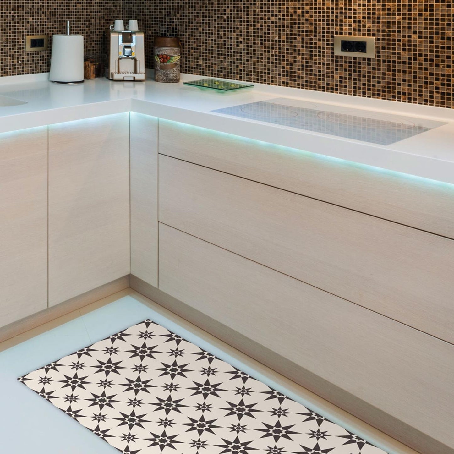 WFM6122 - Alabaster and Pebble Granada Heritage Tiles Rug Mat 120cm x 60 cm