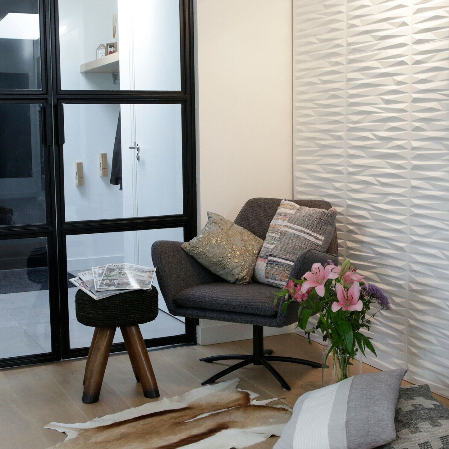 W3DP0017 - GA-WA24 Valeria Eco Friendly 3D Wall Panels Decorative Tiles - 50x50 cm - 12 Boards (for 3 sqm2)
