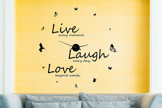 WC2107 - COM - WS4011 + WC2050 - Live Laugh Love Quote Wall Clock