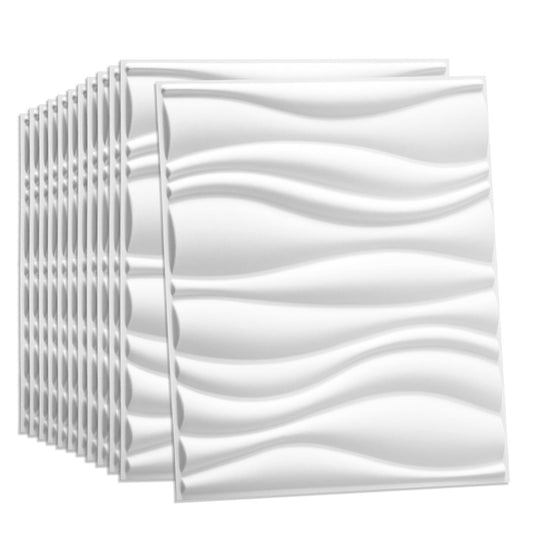 W3DP0004 - GA- WA04 Waves Eco Friendly 3D Wall Panels Decorative Tiles - 50x50 cm - 12 Boards (for 3 sqm2)