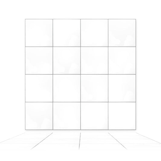 Spanish Retro White  Square Glossy 3D Tile Stickers 15.4 cm (6 in) - 16pcs in a pack