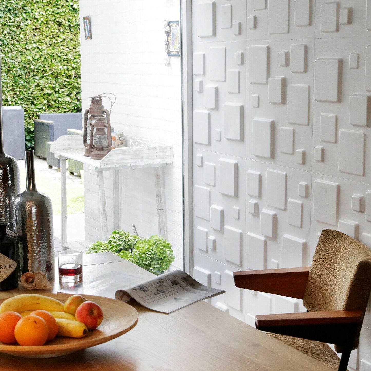 W3DP0008 - GA-WA09 Squares Eco Friendly 3D Wall Panels Decorative Tiles - 50x50 cm - 12 Boards (for 3 sqm2)