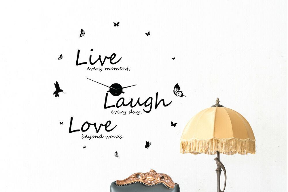 WC2107 - COM - WS4011 + WC2050 - Live Laugh Love Quote Wall Clock