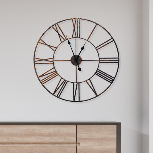 WC2148 - Classic Rustic Copper Vintage Roman Wall Clock - 73 cm / 28.7 in