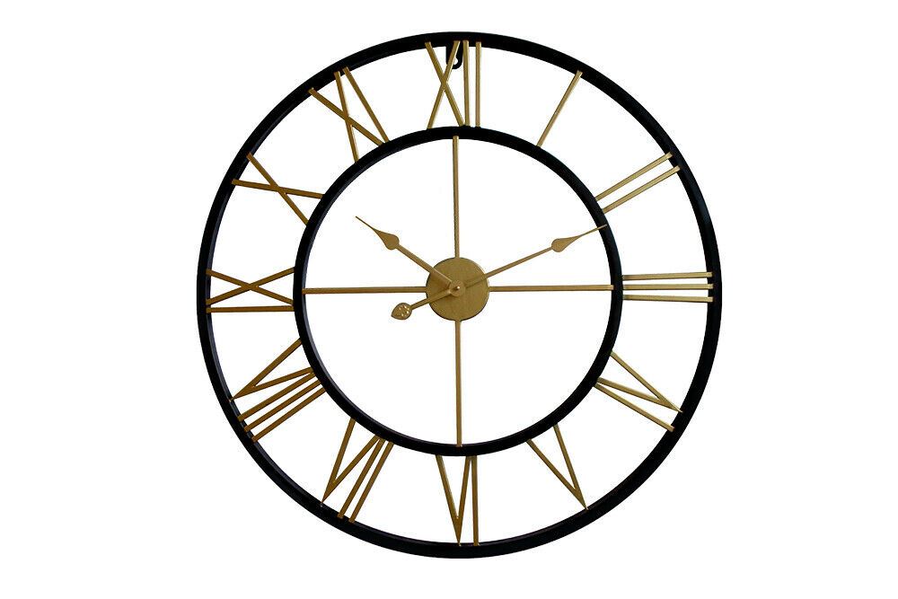 WC2132 - Walplus Black & Gold Roman Wall Clock - 76 cm / 30 in