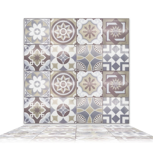 Limestone Spanish Glossy 3D Sticker Tile 15.4cm (6 in) - 16pcs in a pack