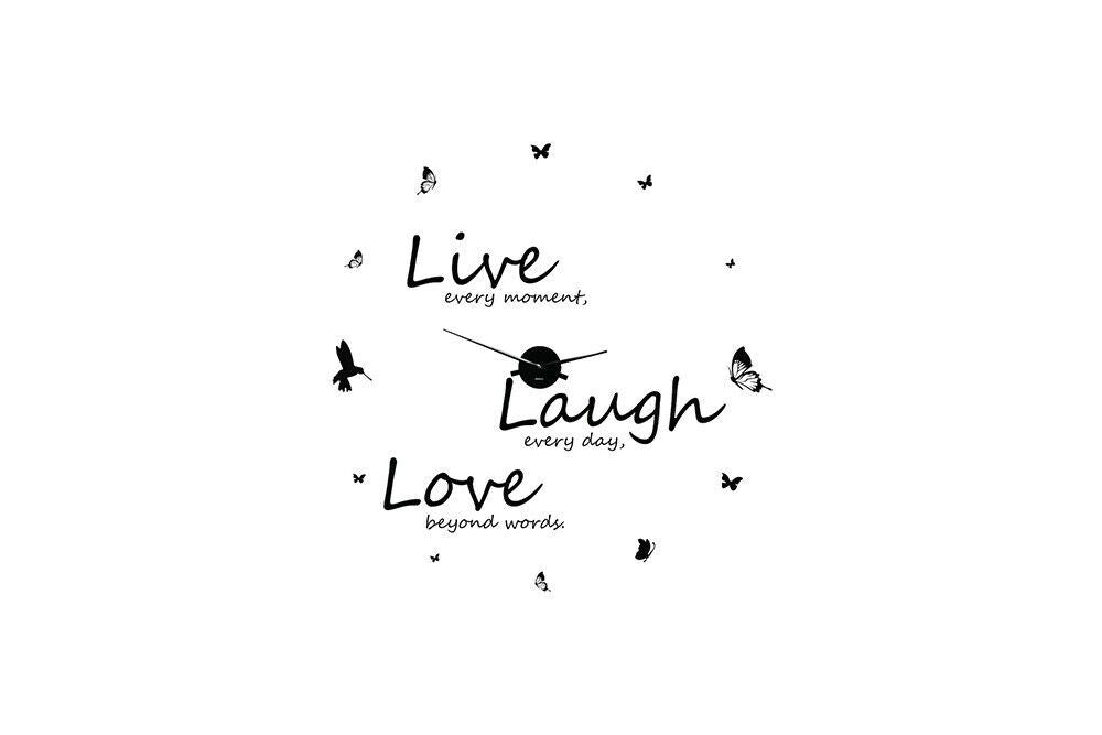 WC2107 - COM - WS4011 + WC2050 - Live Laugh Love Quote Wall Clock