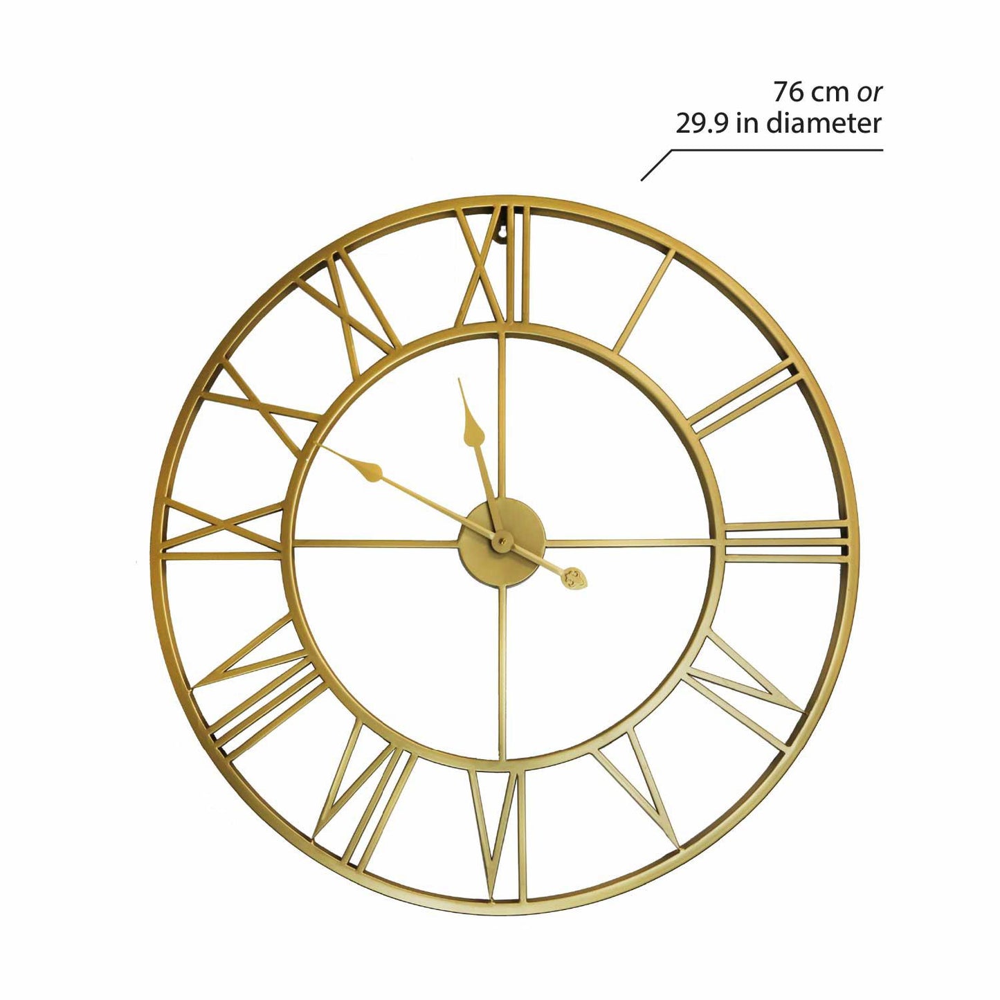 WC2131 - Walplus Gold Metal Large Iron Wall Clock - 76 cm / 30 in