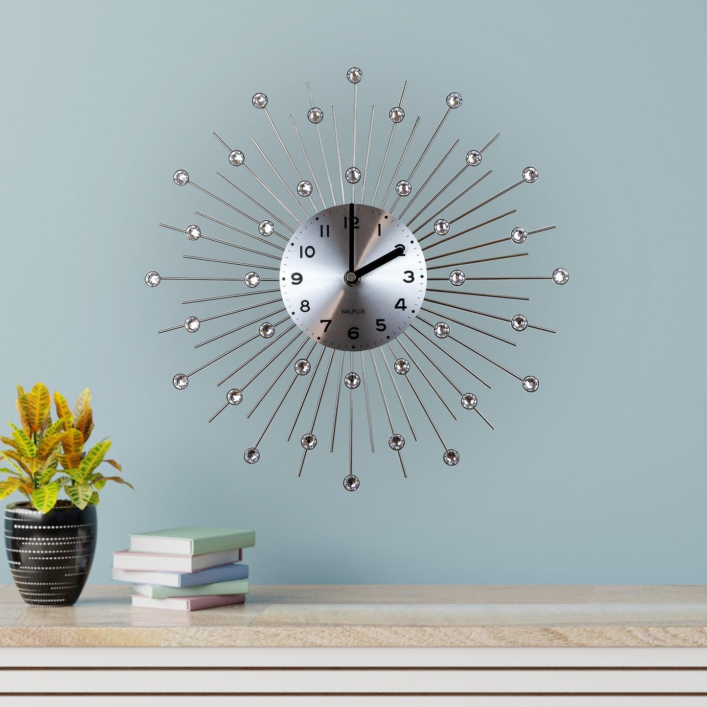 WC2135 - Peacock Crystal Clock with Swarovski Elements - 33 cm / 13 in