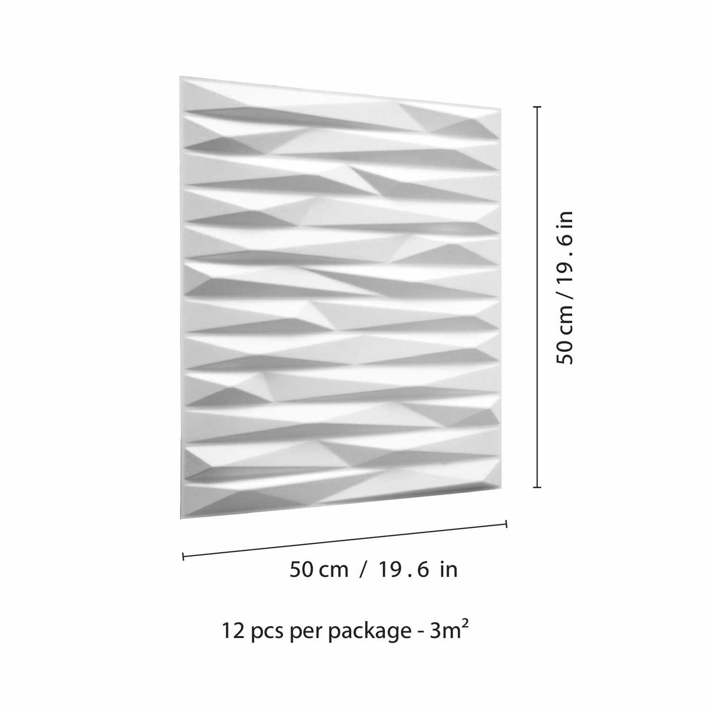 W3DP0017 - GA-WA24 Valeria Eco Friendly 3D Wall Panels Decorative Tiles - 50x50 cm - 12 Boards (for 3 sqm2)