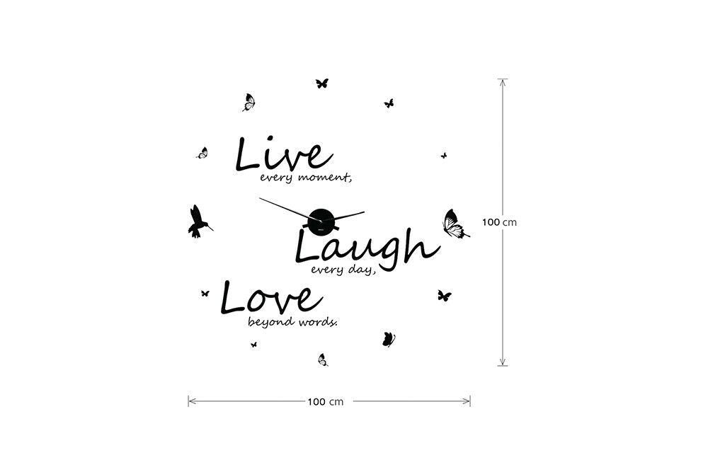 WC2107 - COM - WS4011 + WC2050 - Live Laugh Love Quote Wall Clock