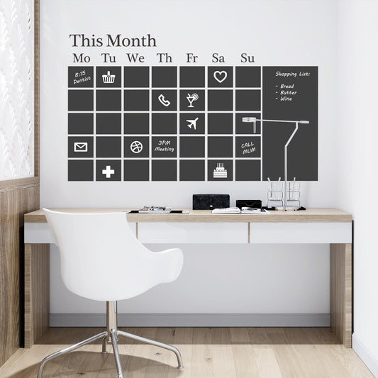 WSB9044 - Chalkboard Calendar Black