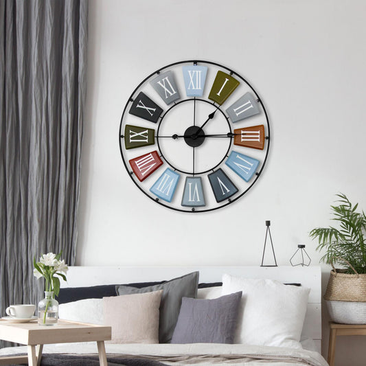 WC2149 - Earth Colours Skeleton Roman Wall Clock - 68 cm / 27 in