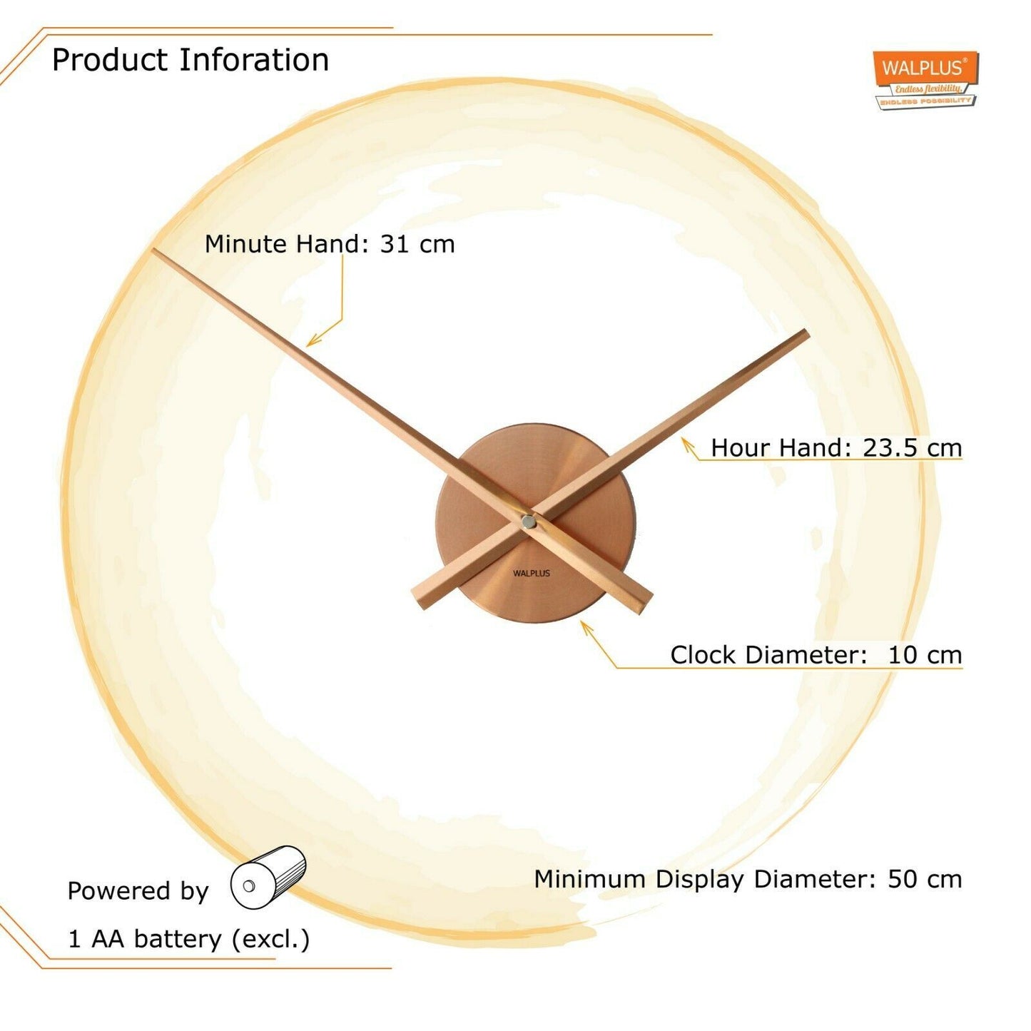 WC2052 - Walplus FlexiClock Copper