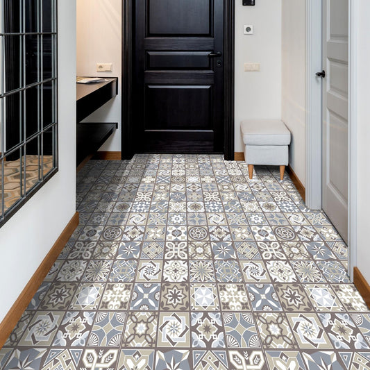 WFS6002 - Limestone Spanish Tiles Floor Stickers 120cm x 60 cm