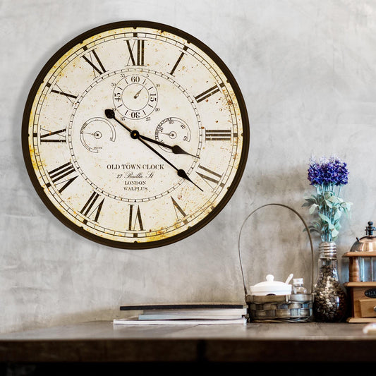 WC2130 - Vintage Rusty looked Metal Wall Clock - 60 cm / 23.6 in