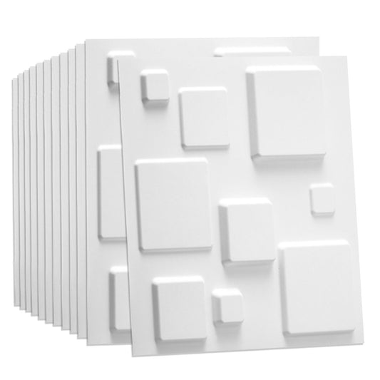 W3DP0008 - GA-WA09 Squares Eco Friendly 3D Wall Panels Decorative Tiles - 50x50 cm - 12 Boards (for 3 sqm2)