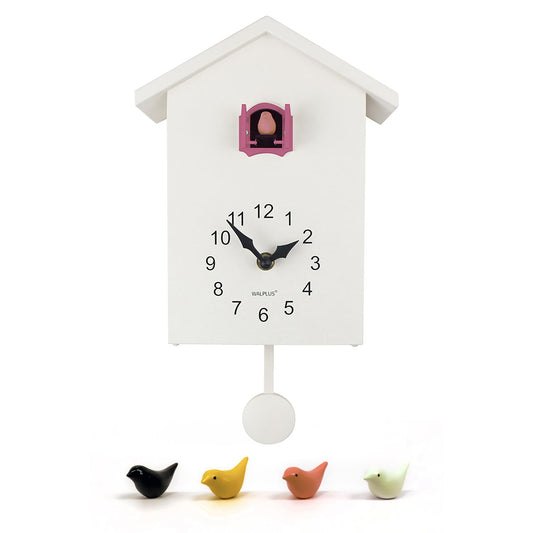 WC2090 - White Cuckoo Clock - Pink Window