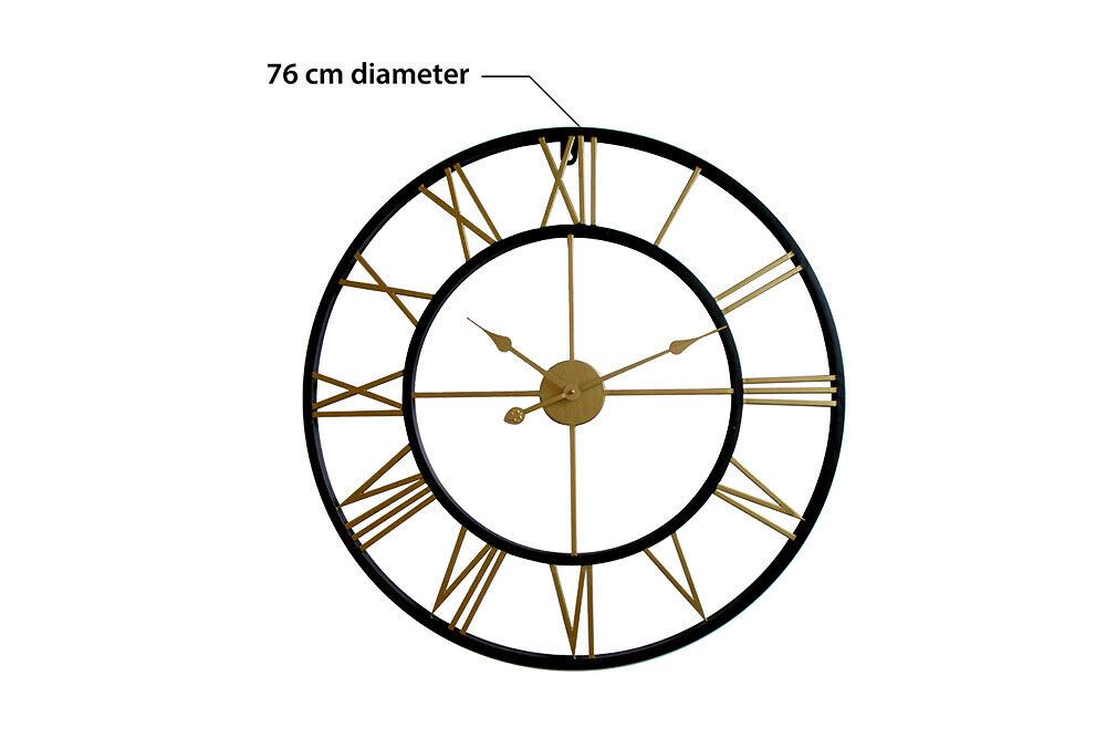 WC2132 - Walplus Black & Gold Roman Wall Clock - 76 cm / 30 in