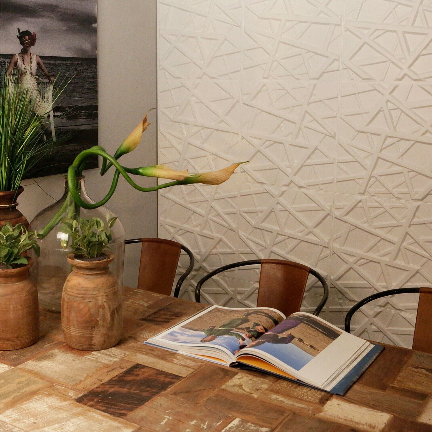 W3DP0018 - GA-WA26 Olivia Eco Friendly 3D Wall Panels Decorative Tiles - 50x50 cm - 12 Boards (for 3 sqm2)