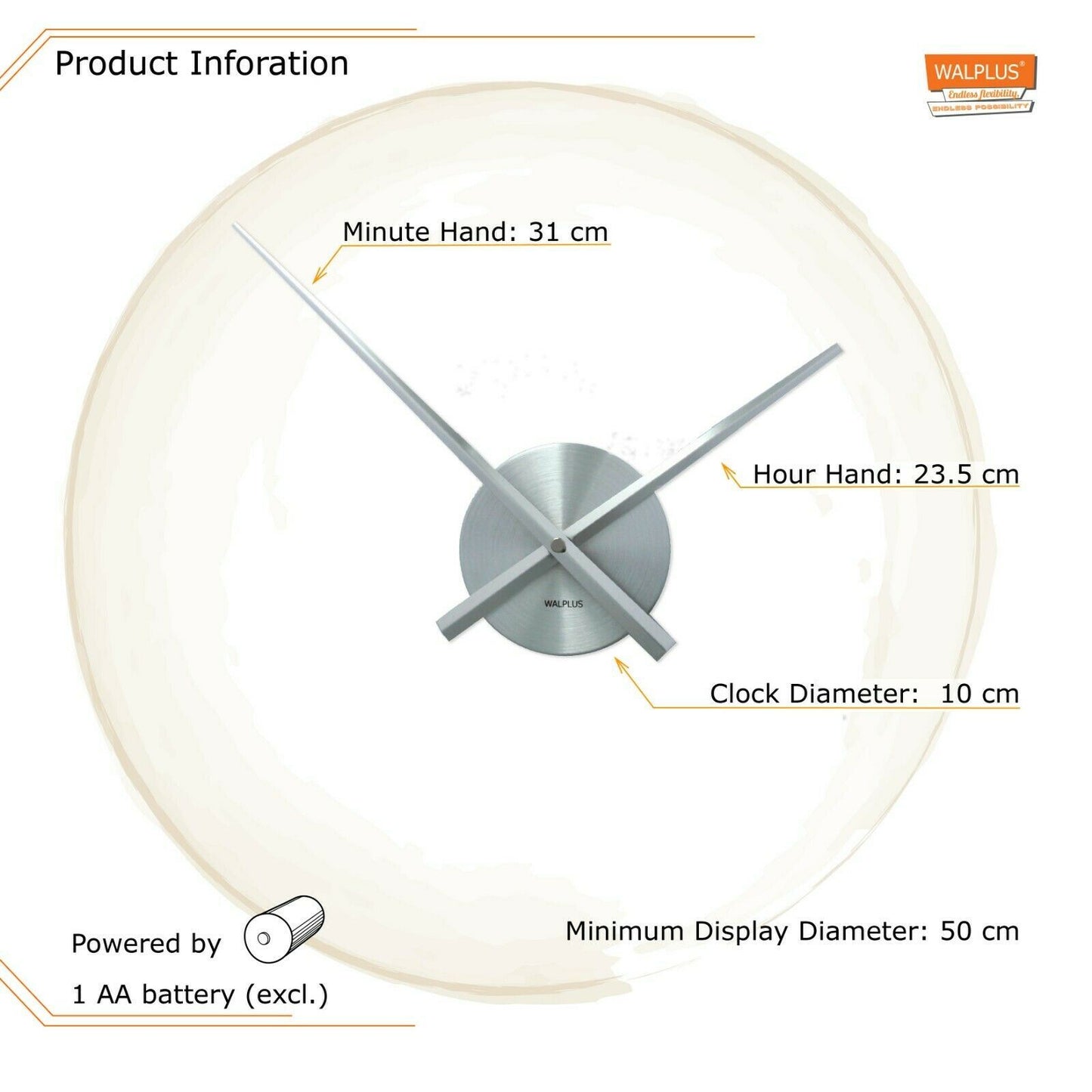 WC2051 - Walplus FlexiClock Silver