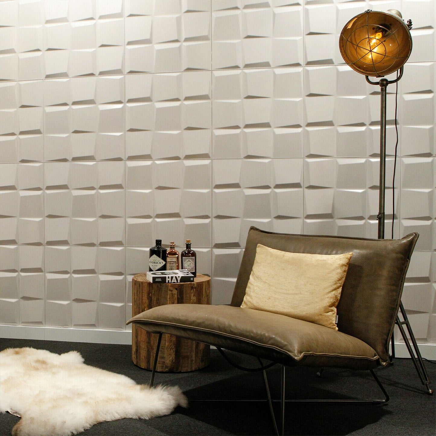 W3DP0014 - GA-WA21 Oberon Eco Friendly 3D Wall Panels Decorative Tiles - 50x50 cm - 12 Boards (for 3 sqm2)