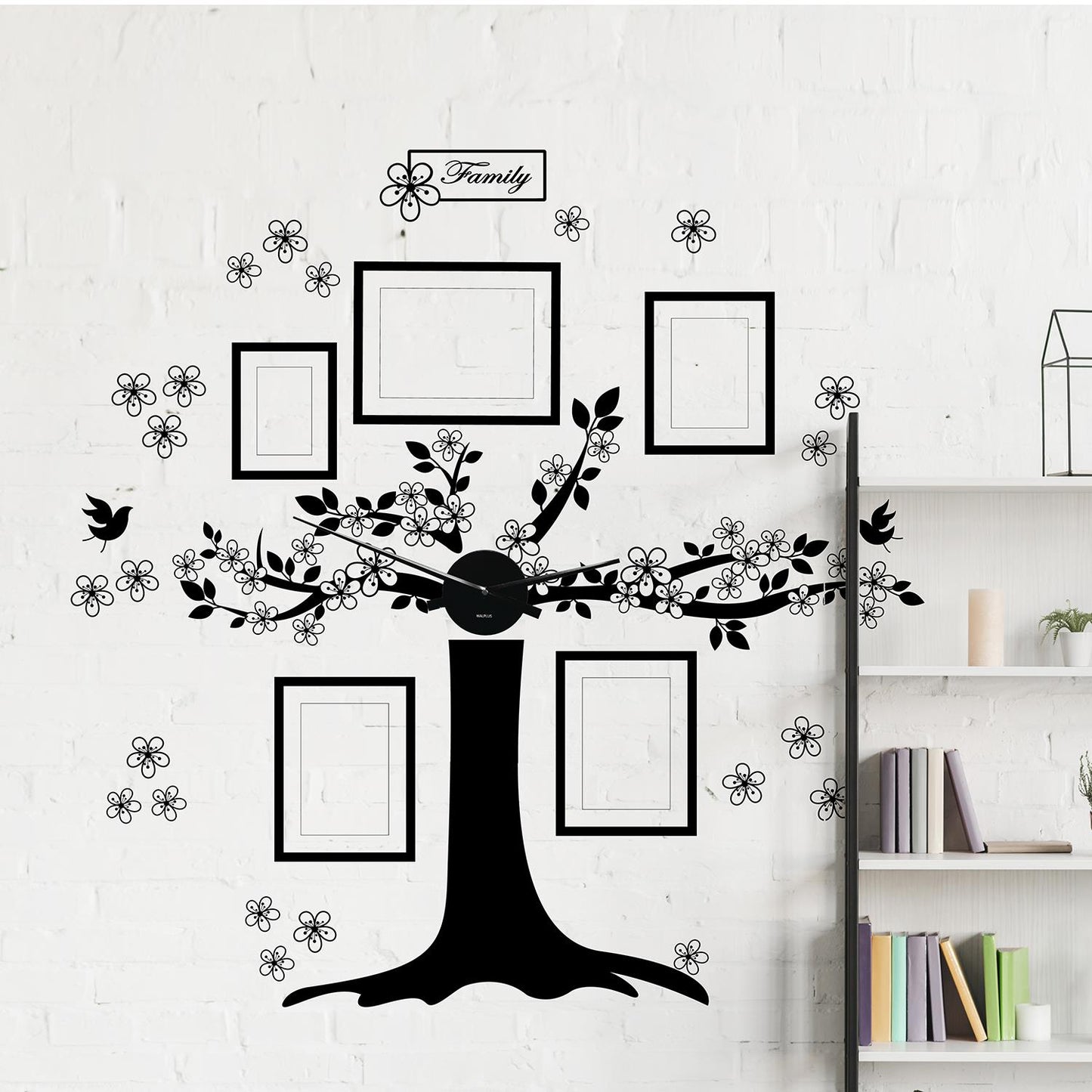 WC2111 - COM - WS9021 + WC2050 - Photo Frame Birdcage Wall Clock