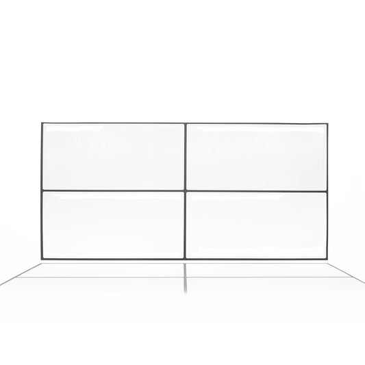 Insta Kitchen Original Brilliant White Glossy 3D Tile Stickers 30.5 x 15.4cm  (12 x 6 in) - 12 pcs in a pack