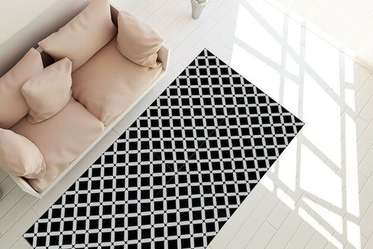 WFM6124 - Modern Geometric Stencil Pattern Rug Mat 120cm x 60 cm