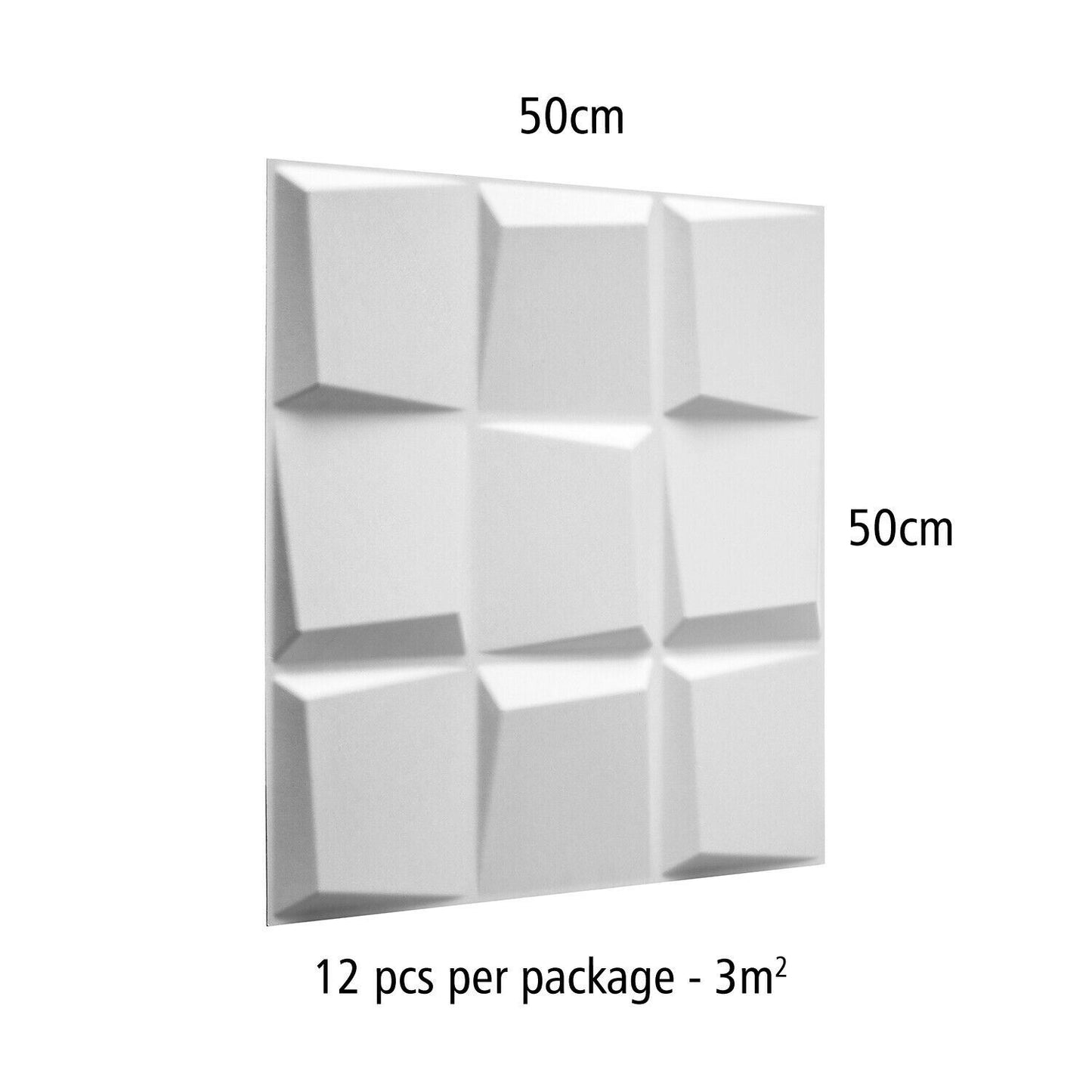 W3DP0014 - GA-WA21 Oberon Eco Friendly 3D Wall Panels Decorative Tiles - 50x50 cm - 12 Boards (for 3 sqm2)
