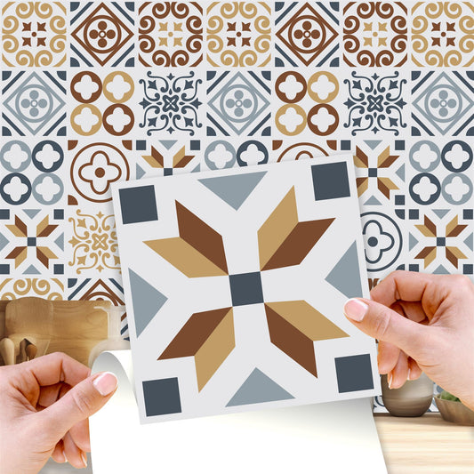 WT1504 - Azulejo Tiles Wall Stickers - 15 cm x 15 cm - 24 pcs.