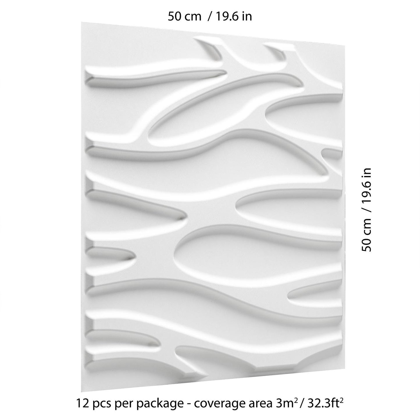 W3DPGAWA30 - Julotte Eco Friendly 3D Wall Panels Decorative Tiles - 50x50 cm - 12 Boards (for 3 sqm2)
