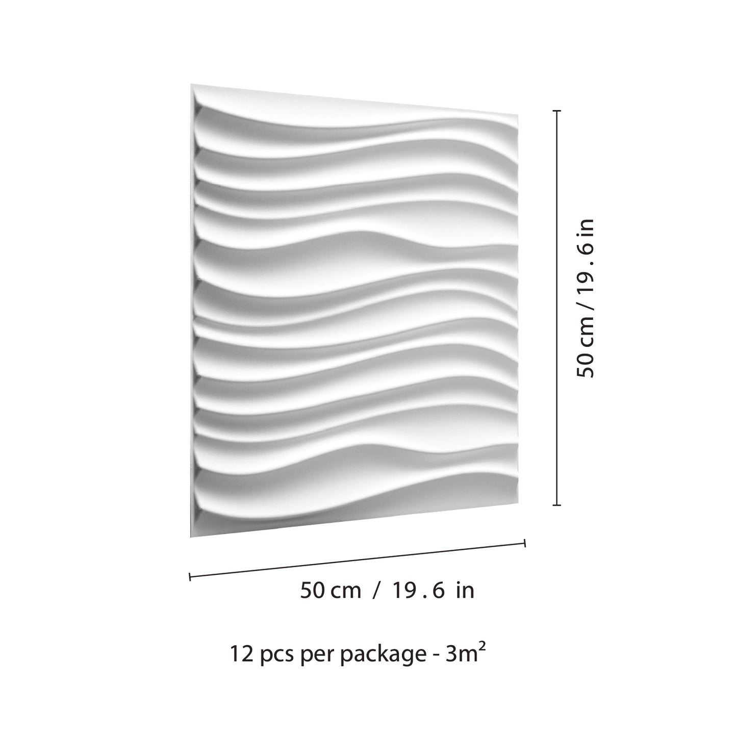 W3DP0015 - GA-WA22 Maxwell Eco Friendly 3D Wall Panels Decorative Tiles - 50x50 cm - 12 Boards (for 3 sqm2)