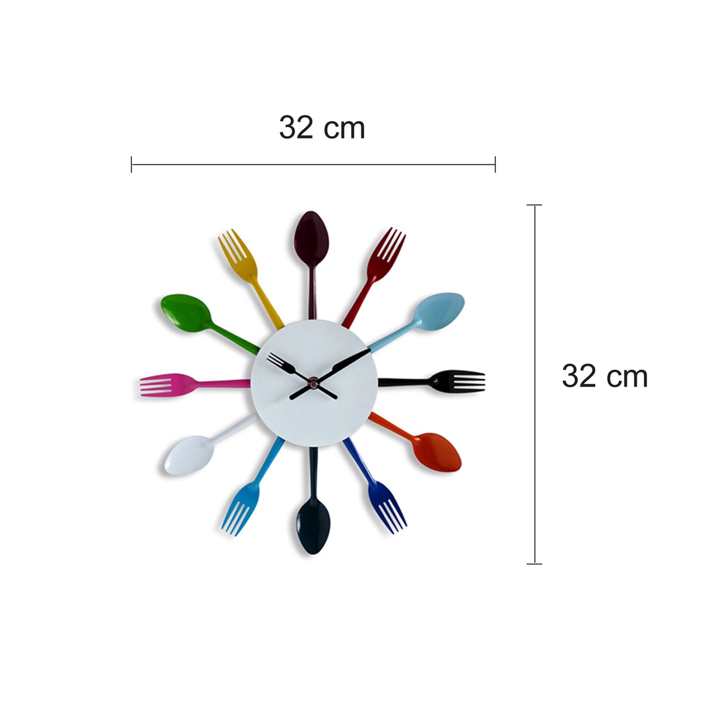 WC2044CU - Colourful Kitchen Cutlery Wall Clock