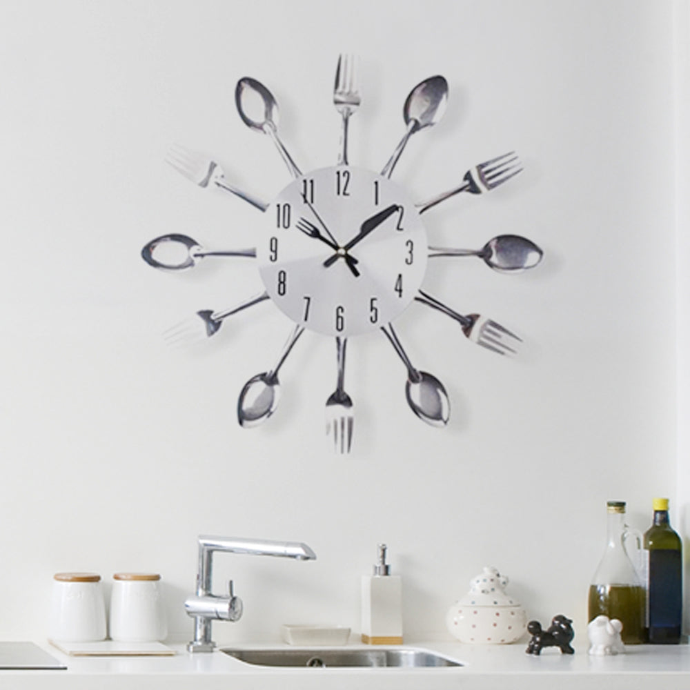 WC2045CU - Silver Cutlery Clock