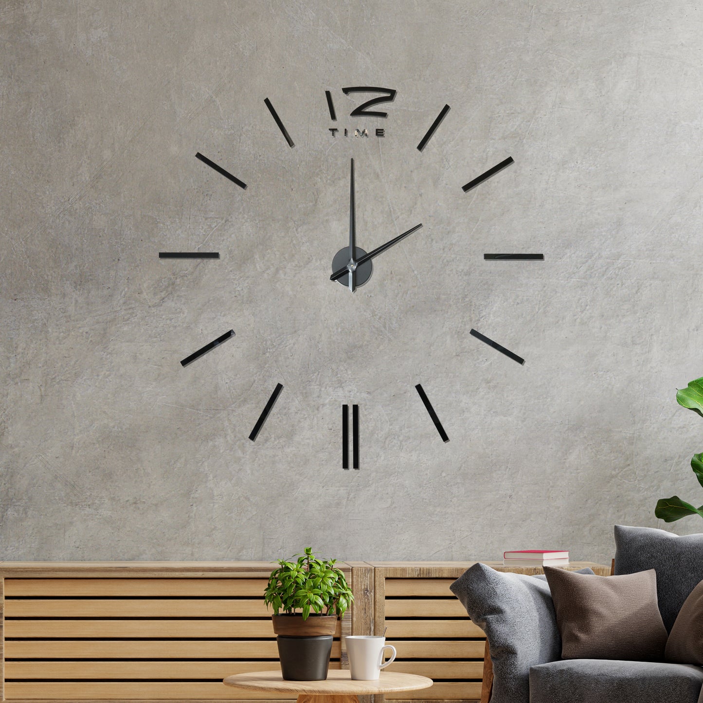 WC2046 - Black 3D Giant Wall Clock