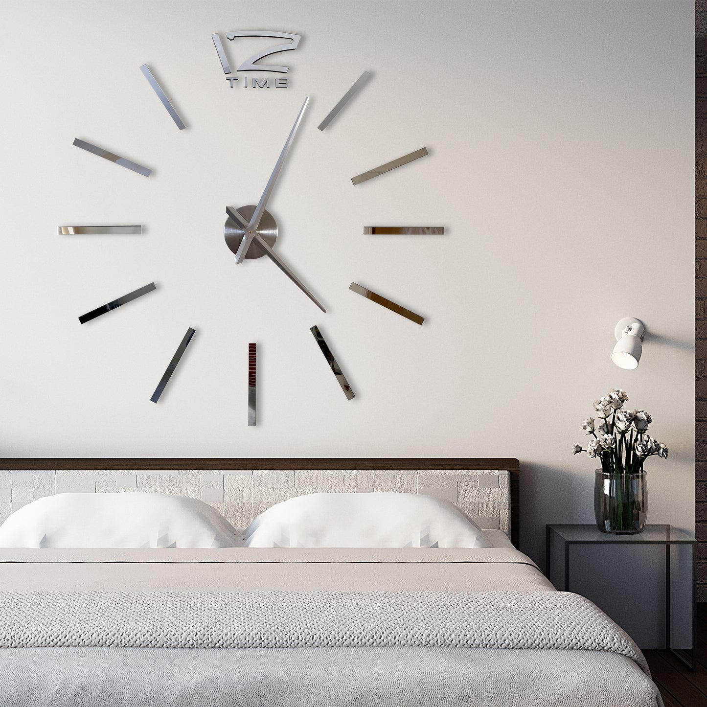 WC2048 - Silver 3D Giant Vinyl Clock