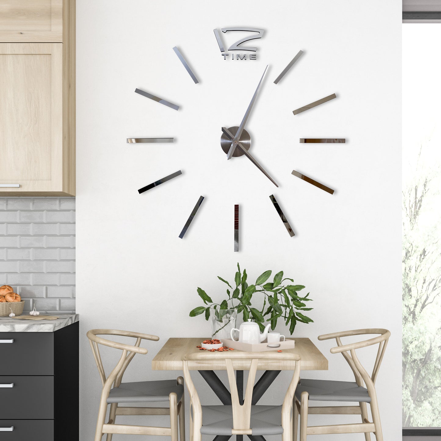 WC2048 - Silver 3D Giant Vinyl Clock