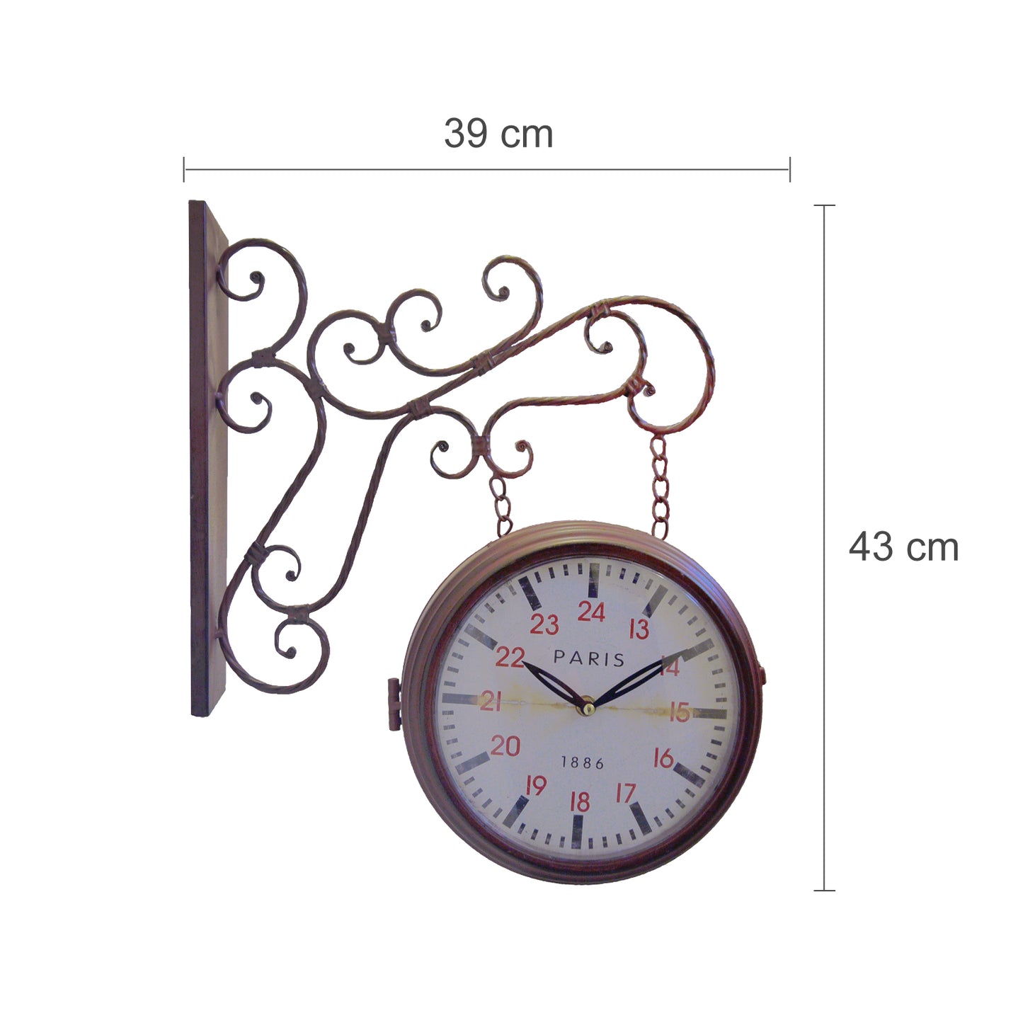 WC2045DS - Double Sides Iron Wall Clock