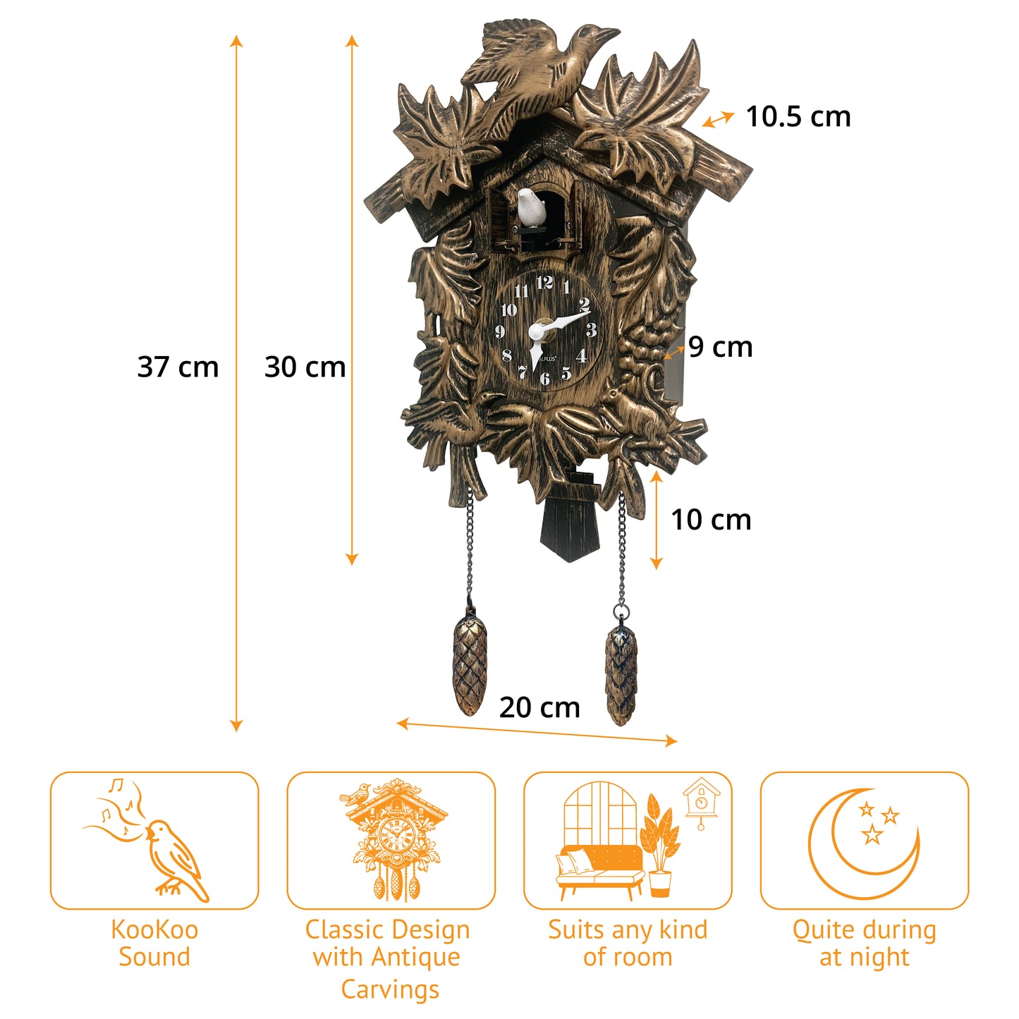 WC2053 - Brown Vintage Cuckoo Clock